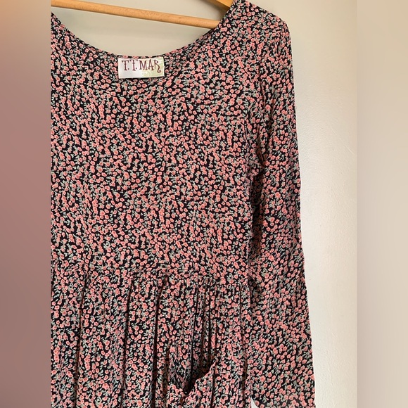 Vintage T.T. Mar Babydoll floral Dress cottage-core grunge 90’s prairie - Picture 5 of 9